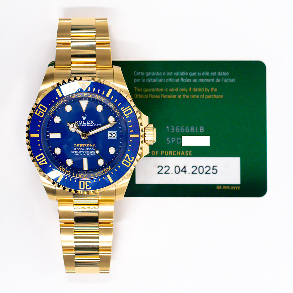 Deepsea 44mm Blue Ceramic Bezel  Yellow Gold 136668LB