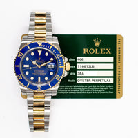 Submariner Date 40mm Blue Bezel Steel and Yellow Gold 116613LB