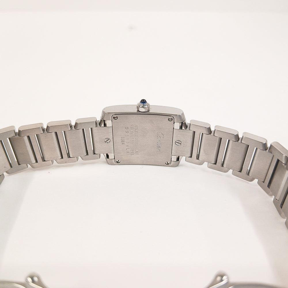 Tank Française Small - Steel - 20mm x 25mm Quartz W51008Q3