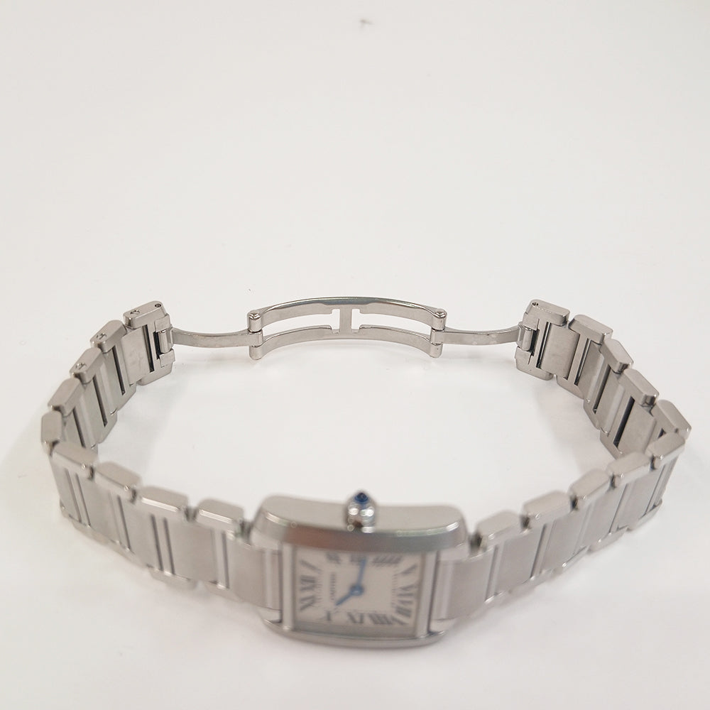 Tank Française Small - Steel - 20mm x 25mm Quartz W51008Q3