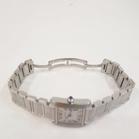 Tank Française Small - Steel - 20mm x 25mm Quartz W51008Q3