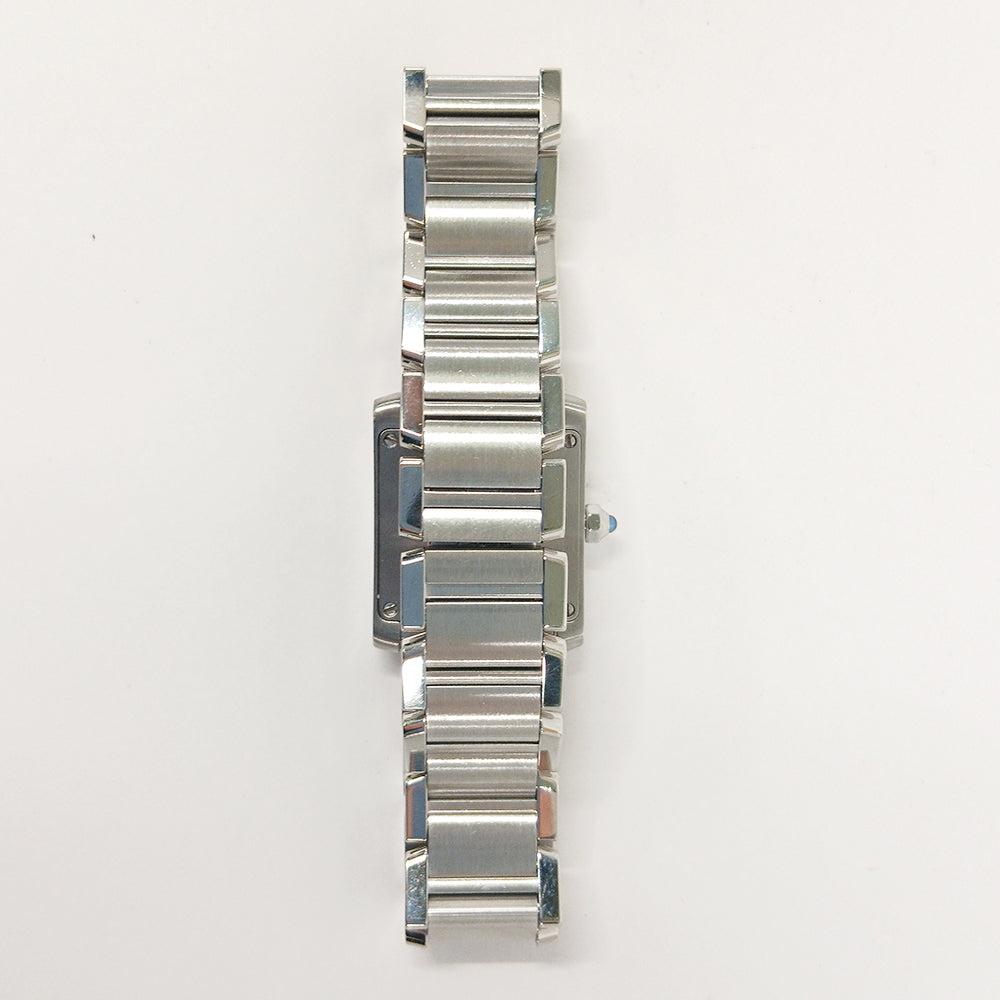 Tank Française Small - Steel - 20mm x 25mm Quartz W51008Q3