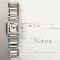 Tank Française Small - Steel - 20mm x 25mm Quartz W51008Q3