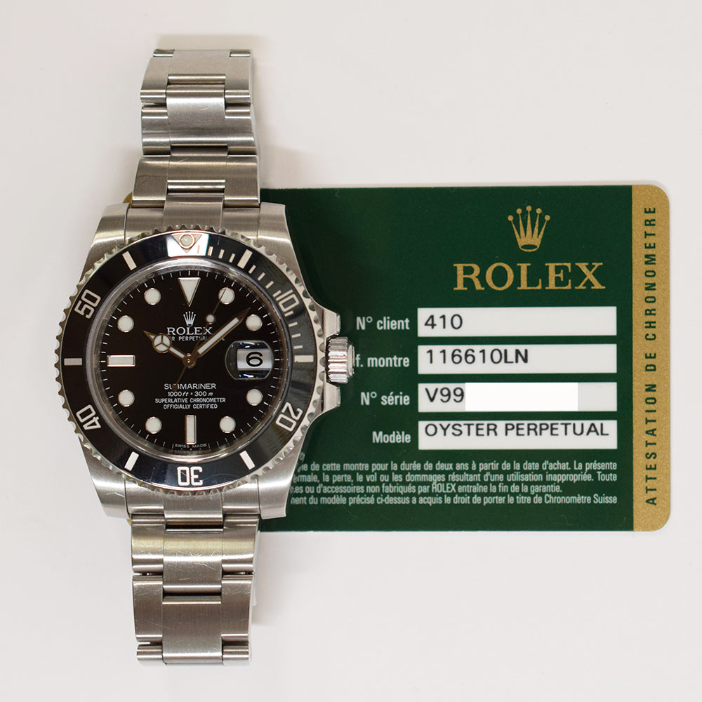 Submariner Date 40mm Black Bezel Steel 116610LN