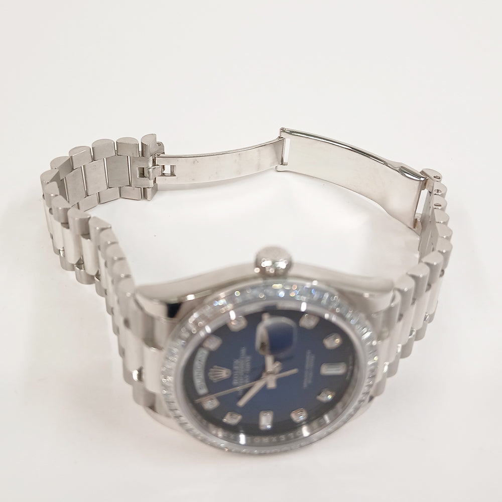 Day-Date President 36mm Platinum Baguette Diamond Bezel 128396TBR