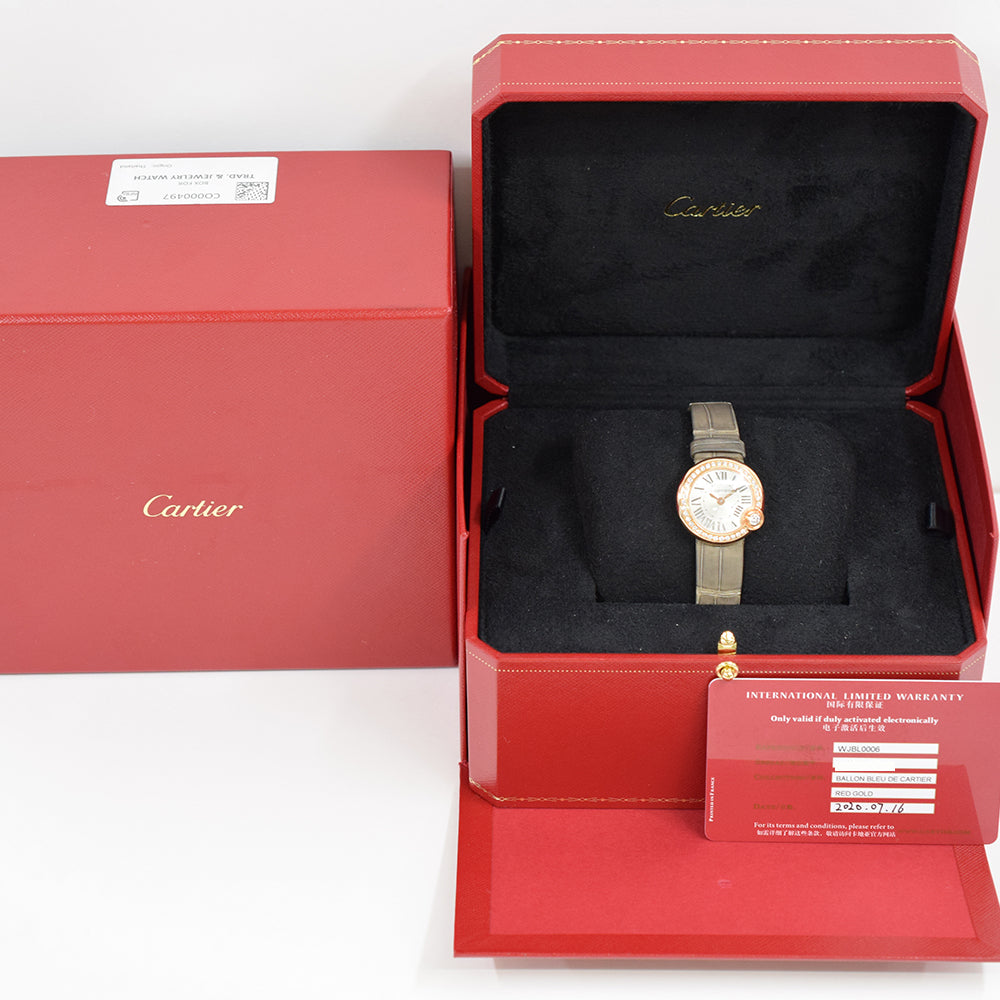 Ballon Blanc de Cartier Quartz 26mm Diamond Bezel Rose Gold WJBL0006