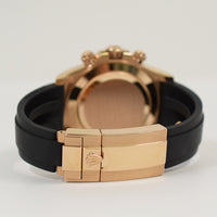 Daytona Rose Gold Black Ceramic Bezel with Rubber Strap 116515LN