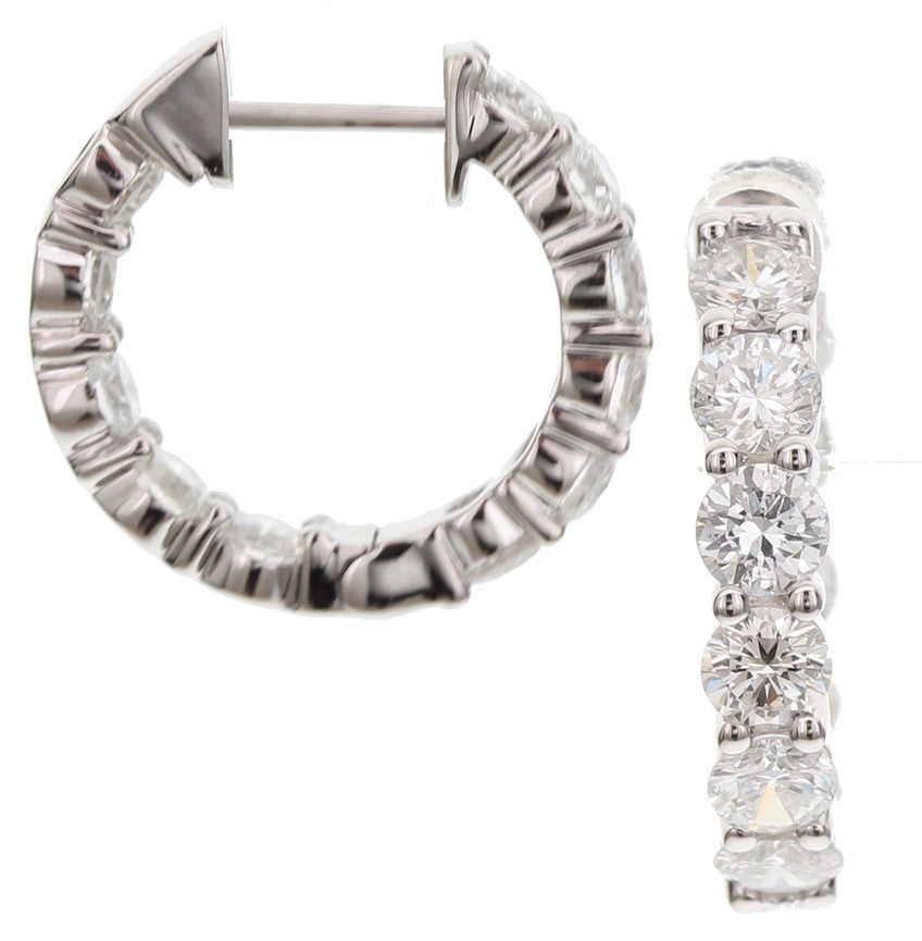 18kt yg In/Out diamond hoops