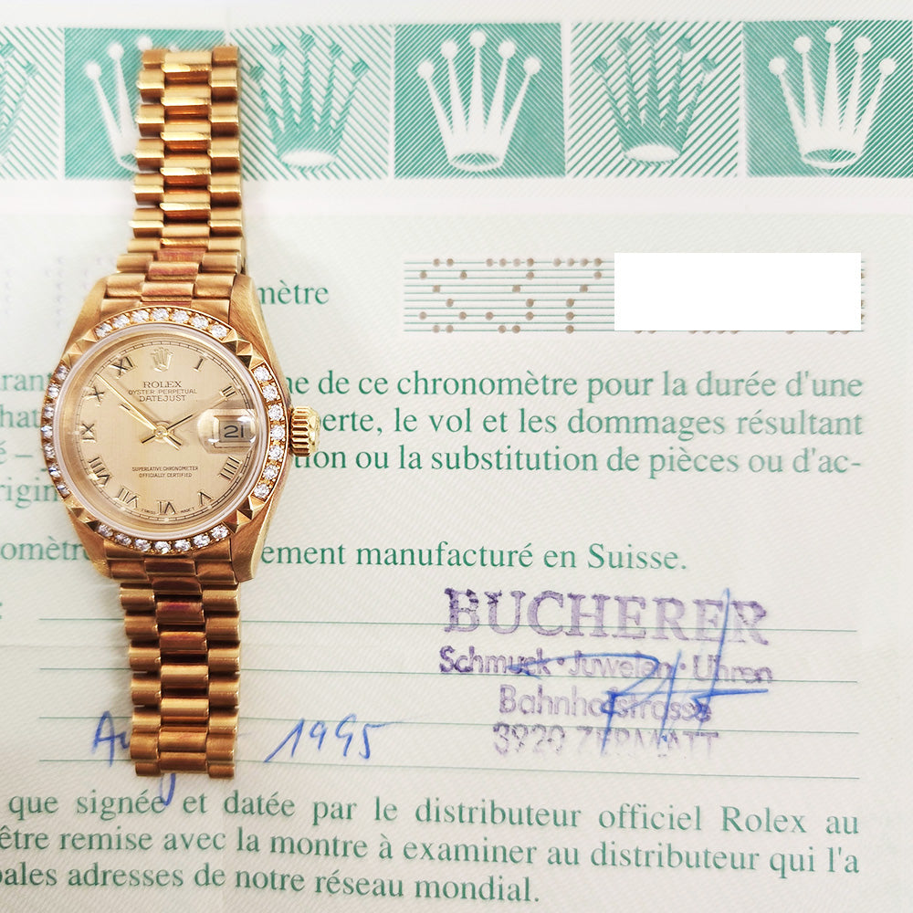 Lady Datejust 26mm Diamond Bezel Yellow Gold 69268