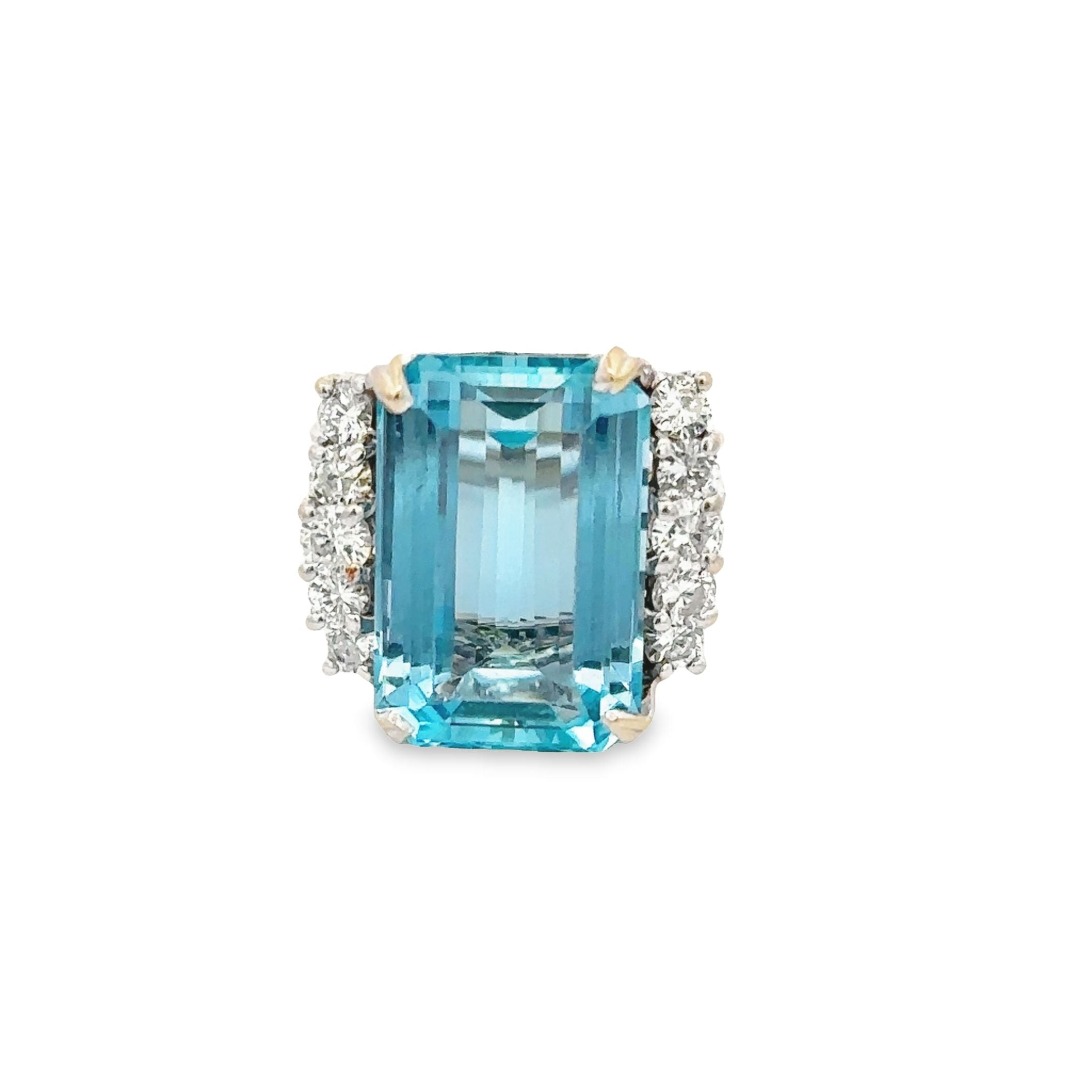 -E- 14kt wg Aquamarine & Diamo