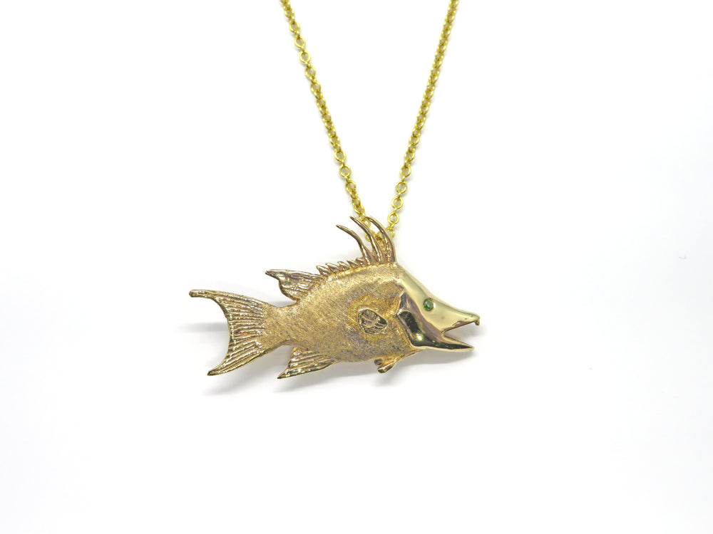 18kt yg tsav hogsnapper neck 8