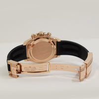 Daytona Rose Gold Black Ceramic Bezel with Rubber Strap 126515LN