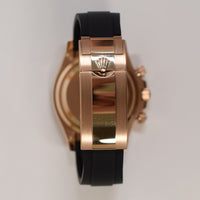 Daytona Rose Gold Black Ceramic Bezel with Rubber Strap 126515LN