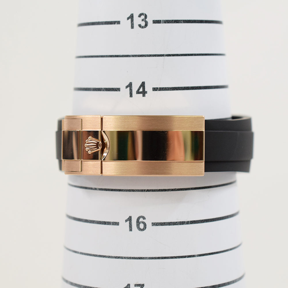 Daytona Rose Gold Black Ceramic Bezel with Rubber Strap 126515LN