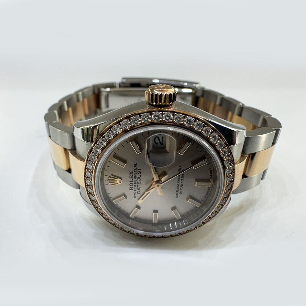 Datejust 28mm Diamond Bezel Steel and Rose Gold 279381RBR