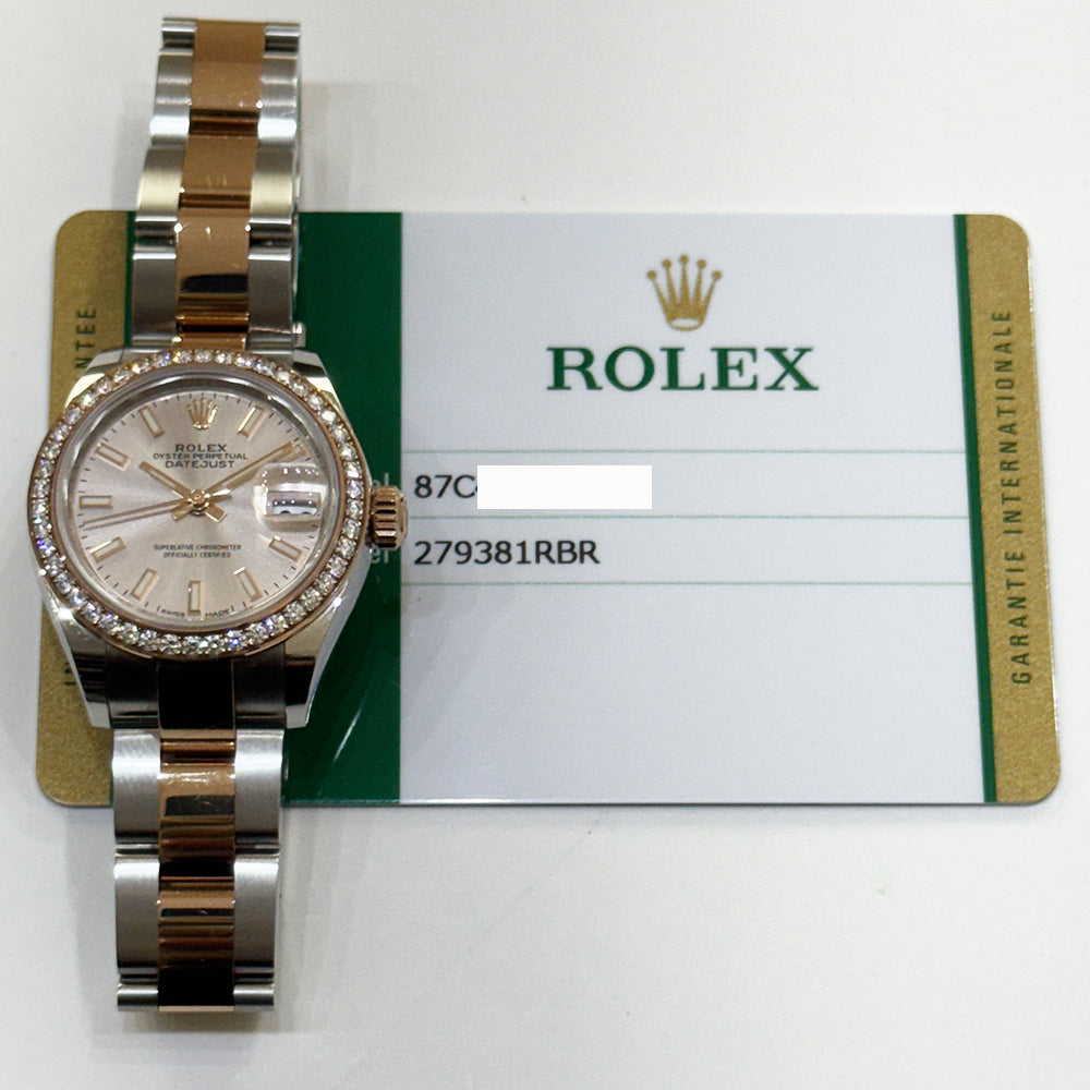 Datejust 28mm Diamond Bezel Steel and Rose Gold 279381RBR