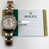 Datejust 28mm Diamond Bezel Steel and Rose Gold 279381RBR