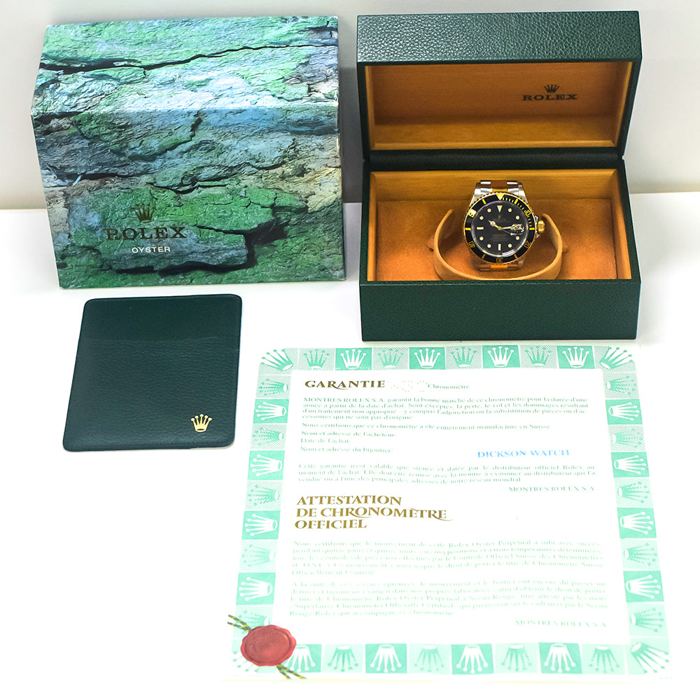 Submariner Date 40mm Black Bezel Steel and Yellow Gold 16613