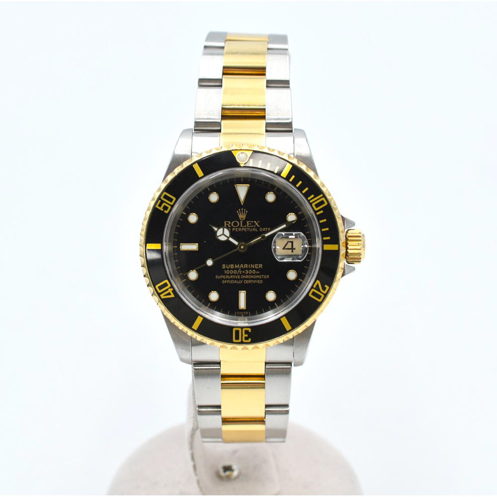 Submariner Date 40mm Black Bezel Steel and Yellow Gold 16613