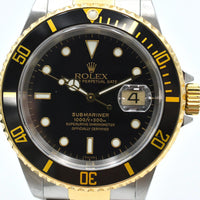 Submariner Date 40mm Black Bezel Steel and Yellow Gold 16613