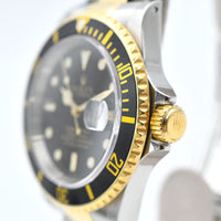 Submariner Date 40mm Black Bezel Steel and Yellow Gold 16613