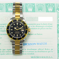 Submariner Date 40mm Black Bezel Steel and Yellow Gold 16613