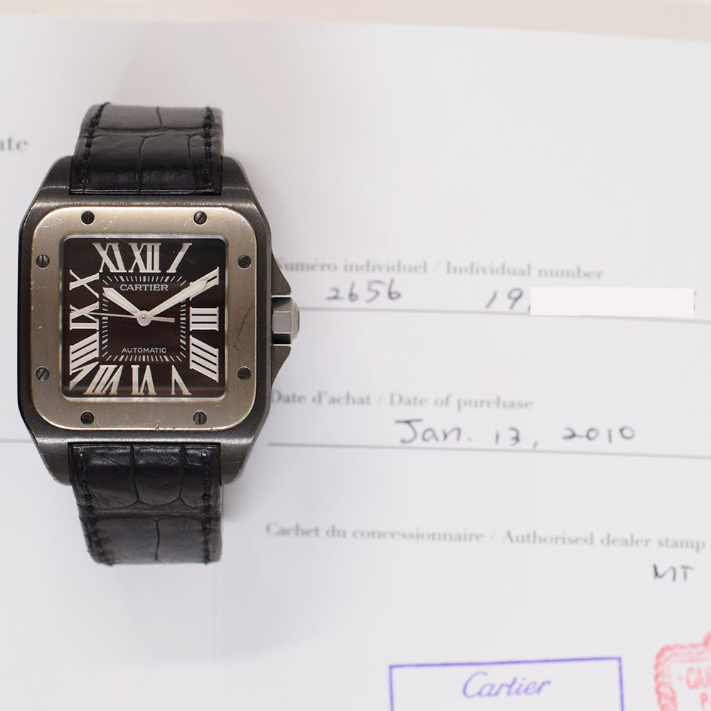 Santos 100 Automatic 38mm Titanium and PVD Steel  W2020010