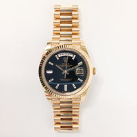 Day-Date President 40mm Onyx  Baguette Diamond Dial Yellow Gold 228238A