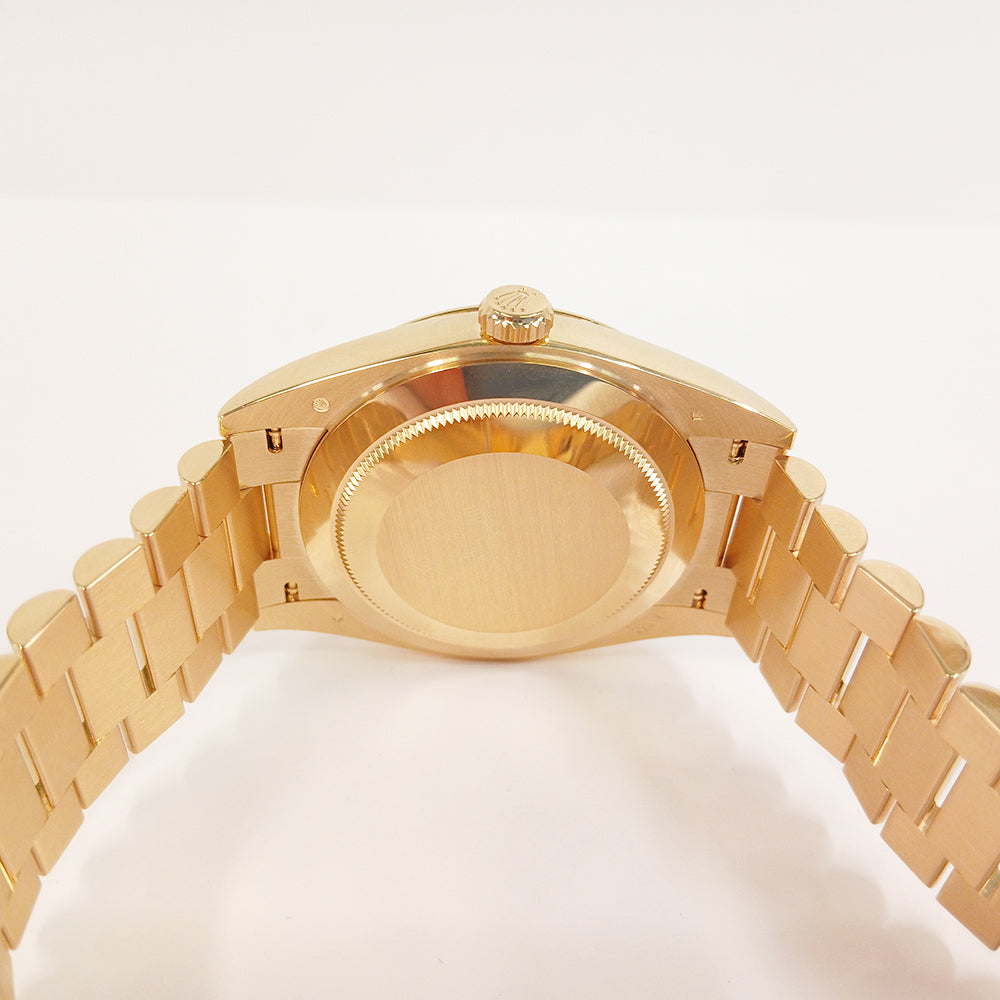 Day-Date President 40mm Onyx  Baguette Diamond Dial Yellow Gold 228238A