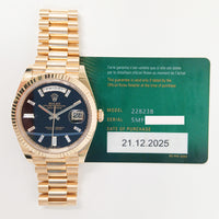 Day-Date President 40mm Onyx  Baguette Diamond Dial Yellow Gold 228238A