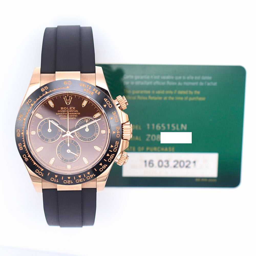 Daytona Rose Gold with Rubber Strap 116515LN