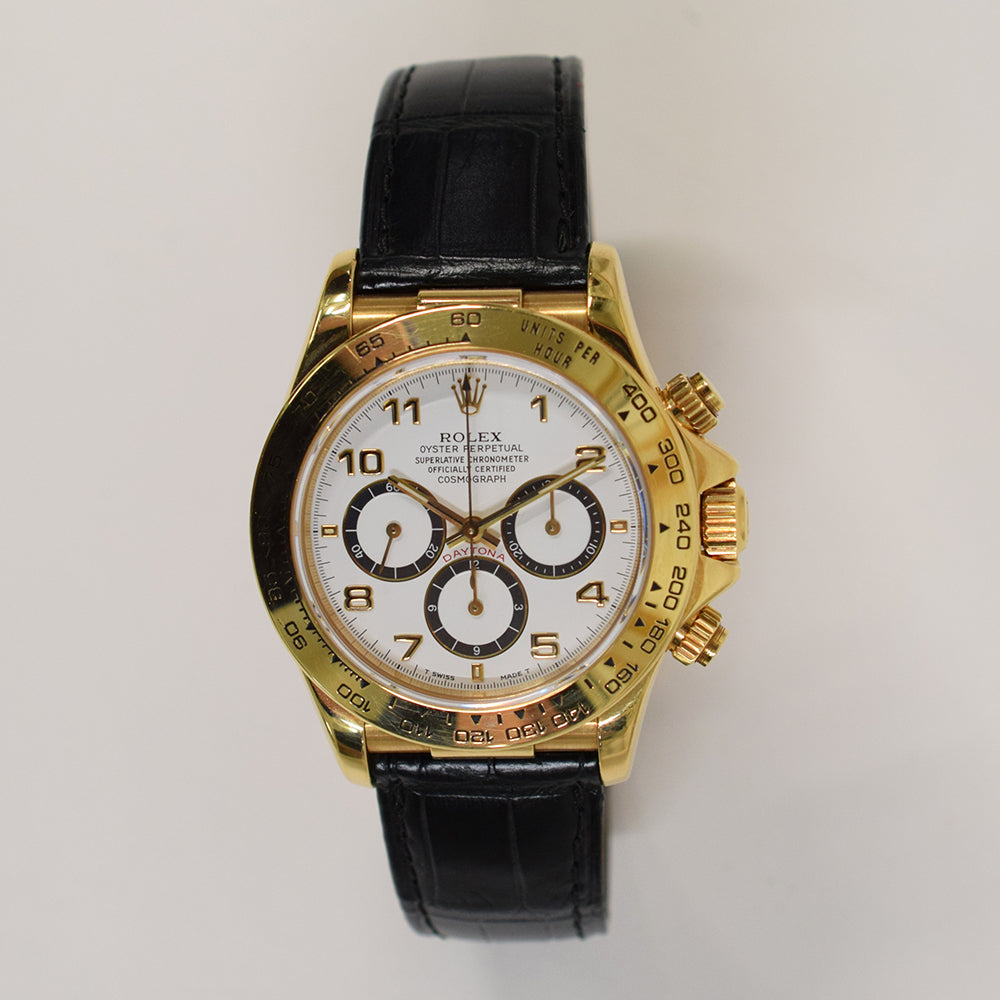 Daytona Yellow Gold  "Zenith Movement" on Leather Strap 16518
