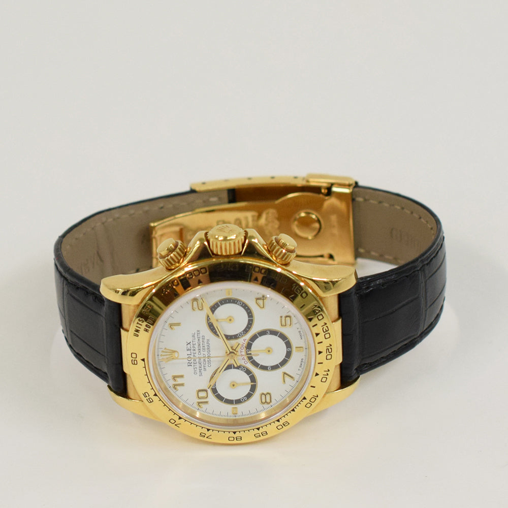 Daytona Yellow Gold  "Zenith Movement" on Leather Strap 16518