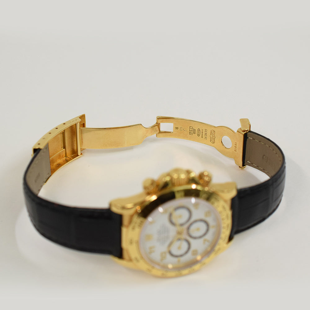 Daytona Yellow Gold  "Zenith Movement" on Leather Strap 16518