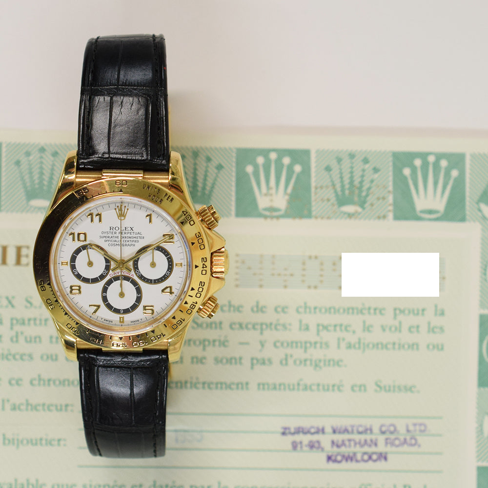 Daytona Yellow Gold  "Zenith Movement" on Leather Strap 16518