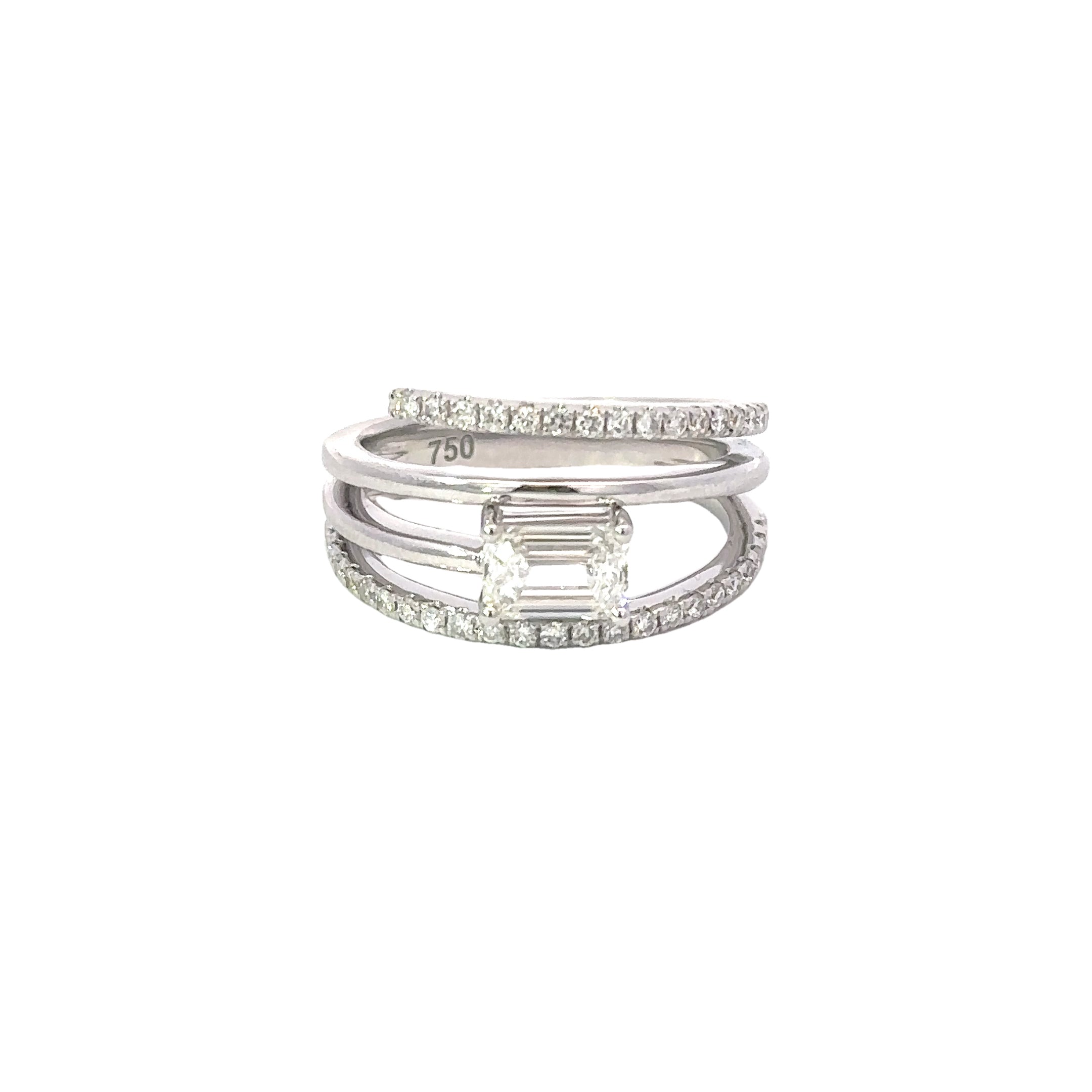 18kt wg 4 Row Diamond Ring w/E