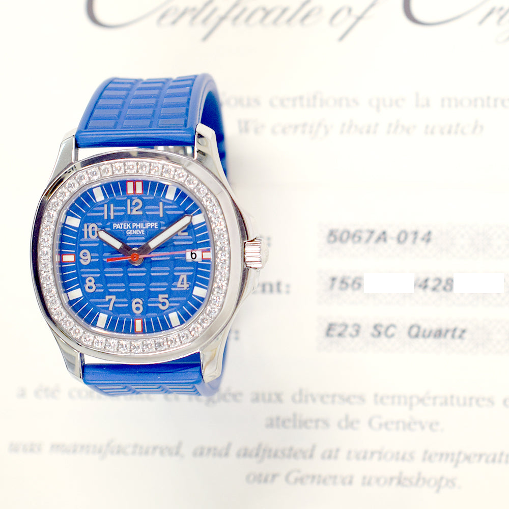 Aquanaut Luce 35.6mm Stainless Steel Diamond-set Bezel quartz 5067A-014