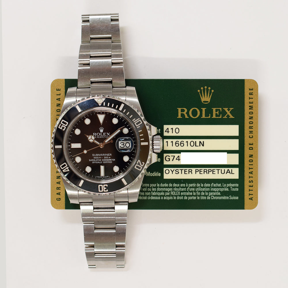 Submariner Date 40mm Black Bezel Steel 116610LN