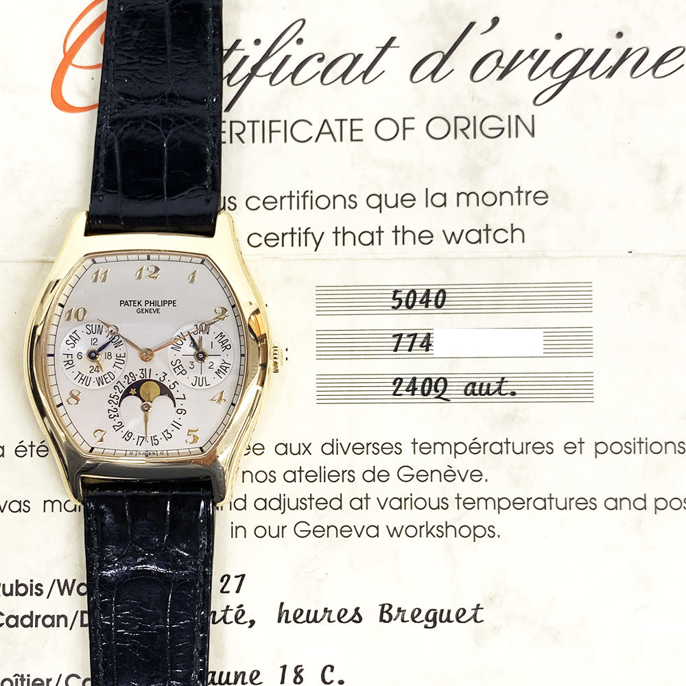 Perpetual Calendar Moon Phases Yellow Gold Self Winding 5040J