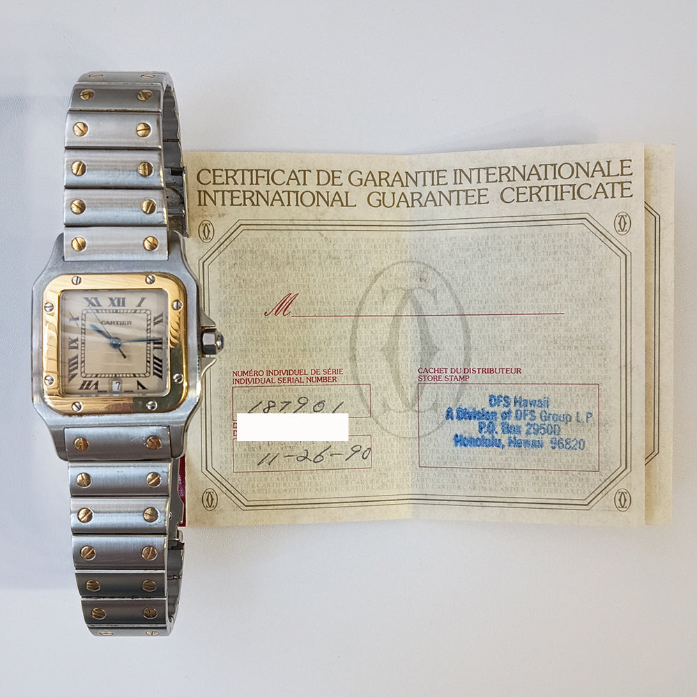 Santos Galbée Large 29mm Stainless Steel and Yellow Gold Quartz W20011C4