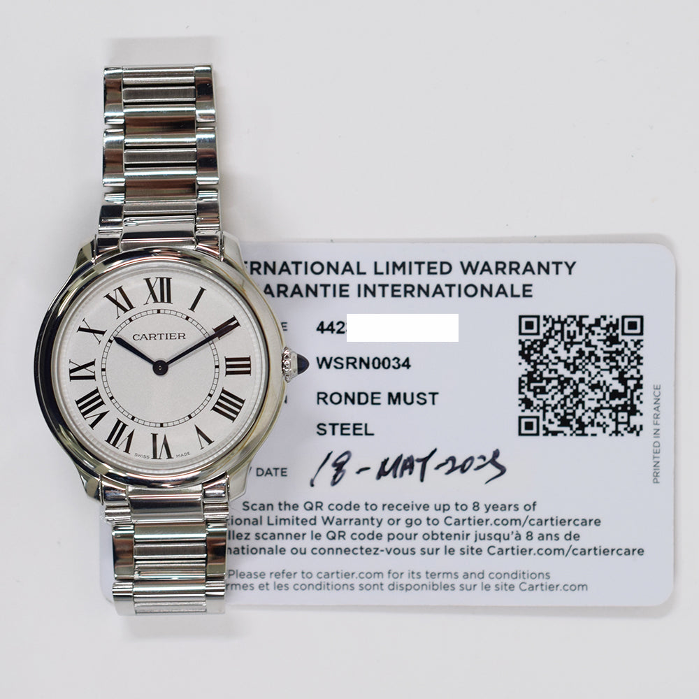 Ronde Must de Cartier 36mm Stainless Steel Quartz WSRN0034