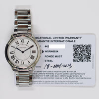Ronde Must de Cartier 36mm Stainless Steel Quartz WSRN0034