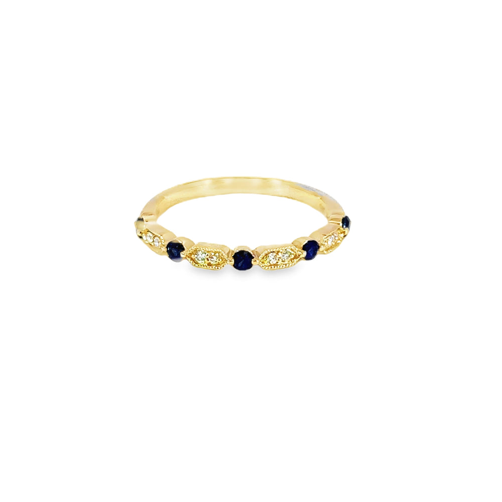 14kt yg Sapphire & Diamond Ban