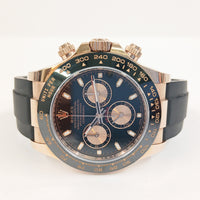 Daytona Rose Gold Black Ceramic Bezel with Rubber Strap 116515LN