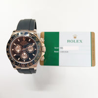 Daytona Rose Gold Black Ceramic Bezel with Rubber Strap 116515LN
