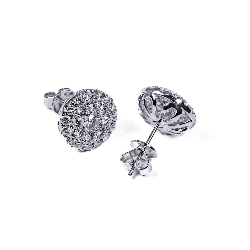 18kt White Gold Diamond Cluster Earrings