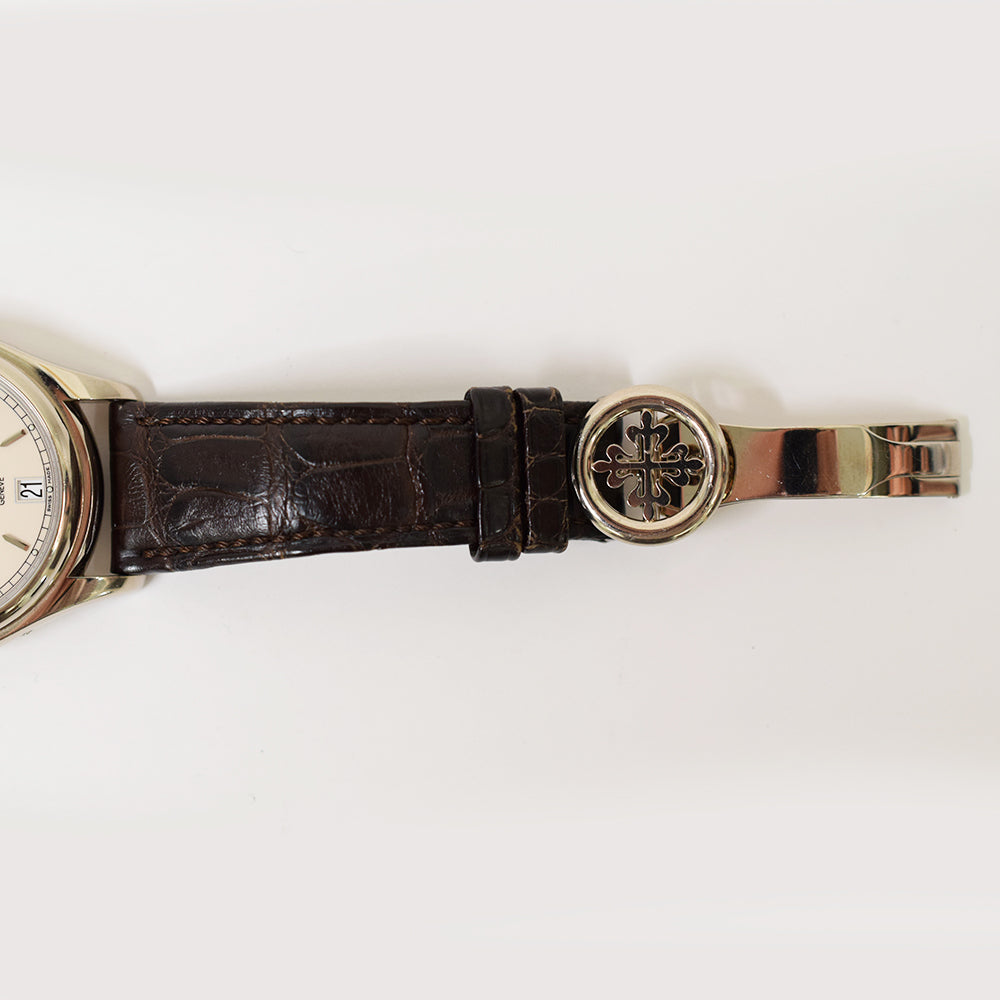 Calatrava Annual Calendar Moon Phase Complications Selfwinding 39mm White Gold 5146G-001
