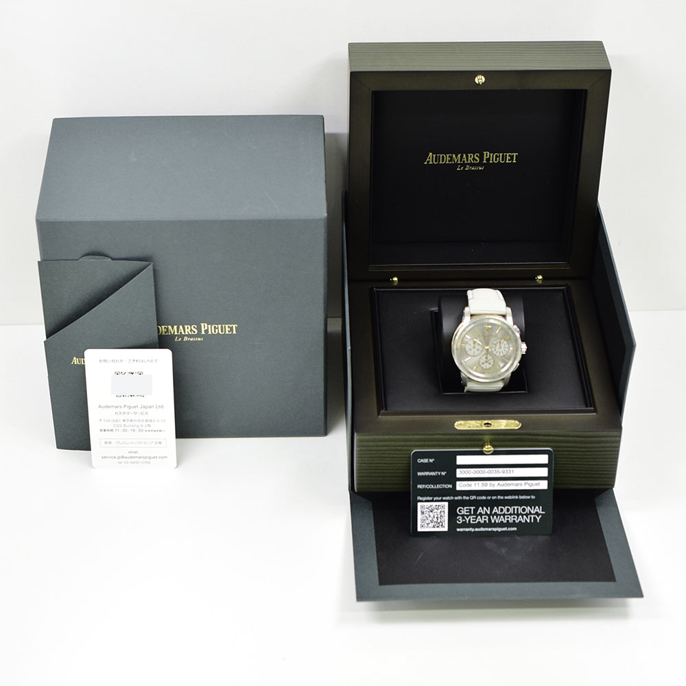 Code 11.59 41mm Chronograph Self-Winding Rose Gold Case White Gold Bezel/Lugs/Caseback 26393CR.OO.A008KB.01