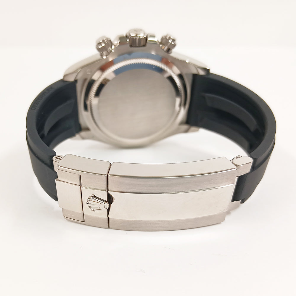 Daytona White Gold Black Ceramic Bezel with Rubber Strap 126519LNG