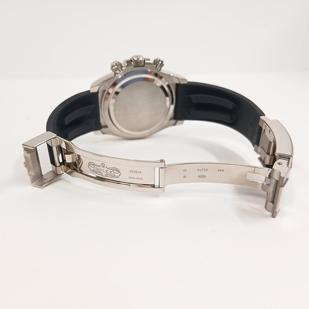 Daytona White Gold Black Ceramic Bezel with Rubber Strap 126519LNG